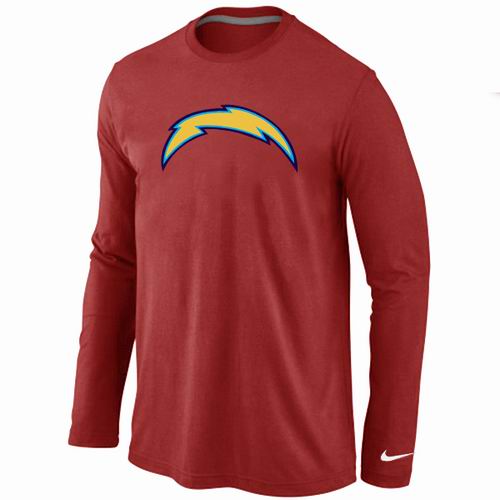 San Diego Chargers Logo Long Sleeve T-Shirt RED - Click Image to Close