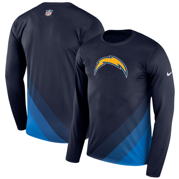 Los Angeles Chargers Navy Sideline Legend Prism Performance Long Sleeve T-Shirt - Click Image to Close