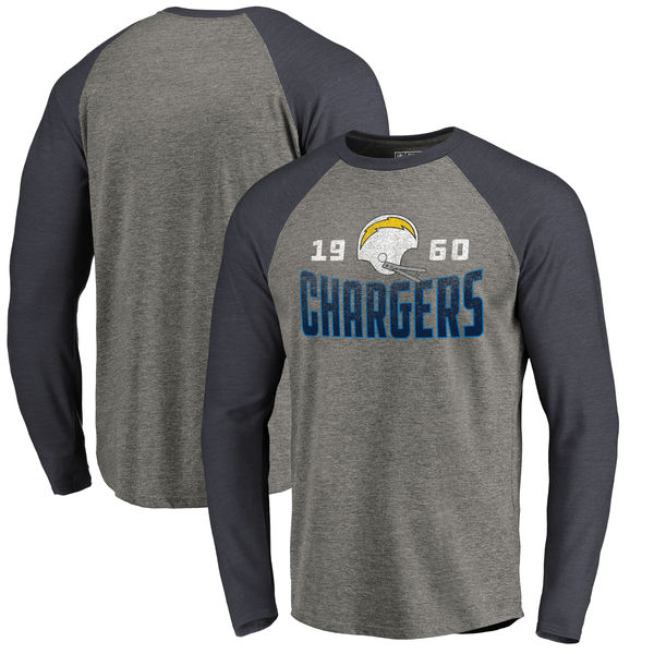 Los Angeles Chargers NFL Pro Line by Fanatics Branded Timeless Collection Antique Stack Long Sleeve