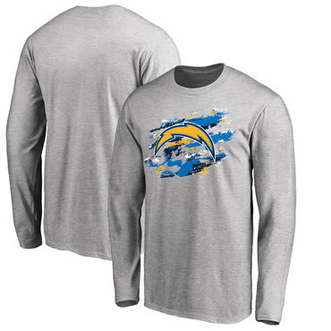 Los Angeles Chargers NFL Pro Line Ash True Colors Long Sleeve T-Shirt - Click Image to Close