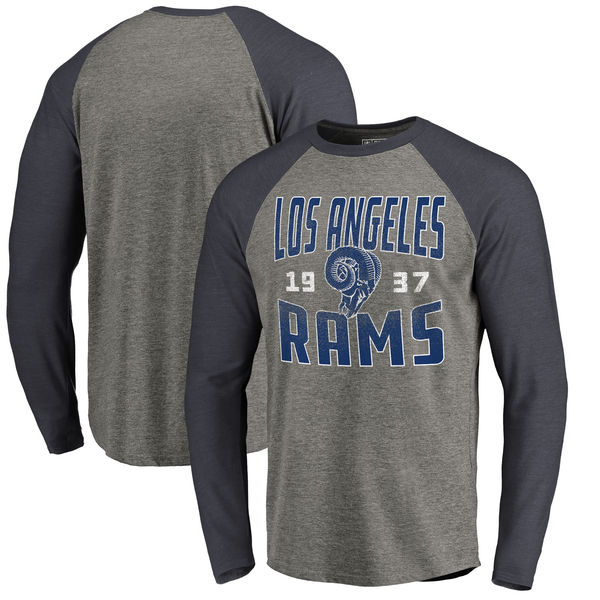 Los Angeles Rams NFL Pro Line by Fanatics Branded Timeless Collection Antique Stack Long Sleeve Tri-