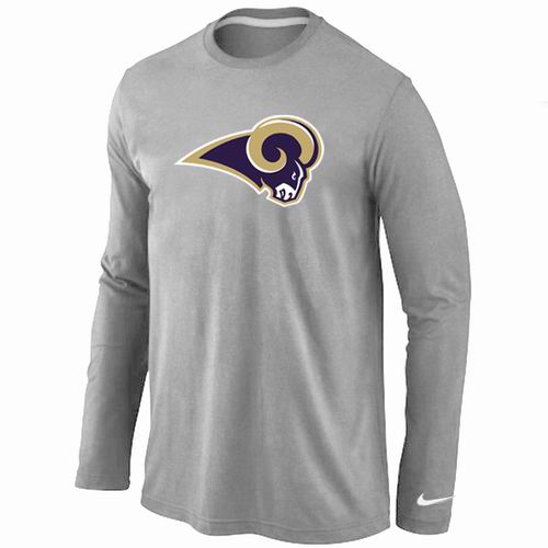 St.Louis Rams Logo Long Sleeve T-Shirt Grey