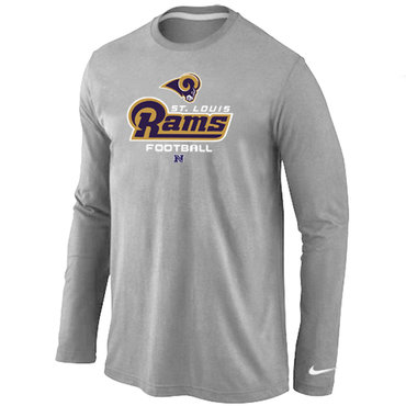 St.Louis Rams Critical Victory Long Sleeve T-Shirt Grey - Click Image to Close