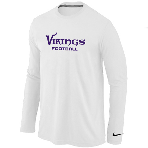 Minnesota Vikings Authentic font Long Sleeve T-Shirt White