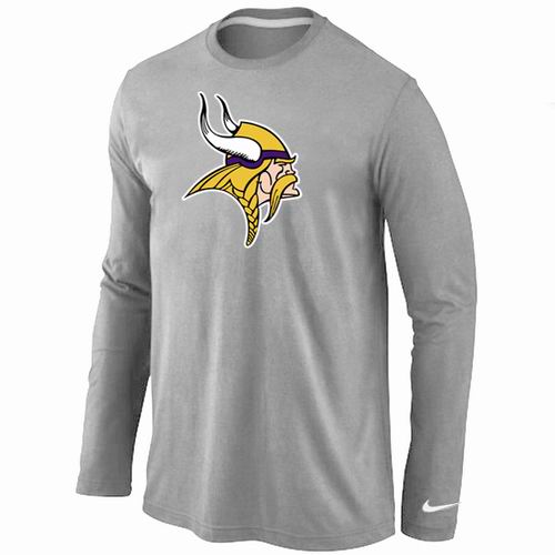 Minnesota Vikings Logo Long Sleeve T-Shirt Grey