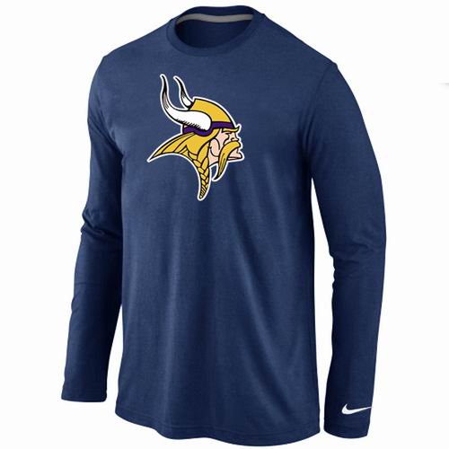 Minnesota Vikings Logo Long Sleeve T-Shirt D.Blue