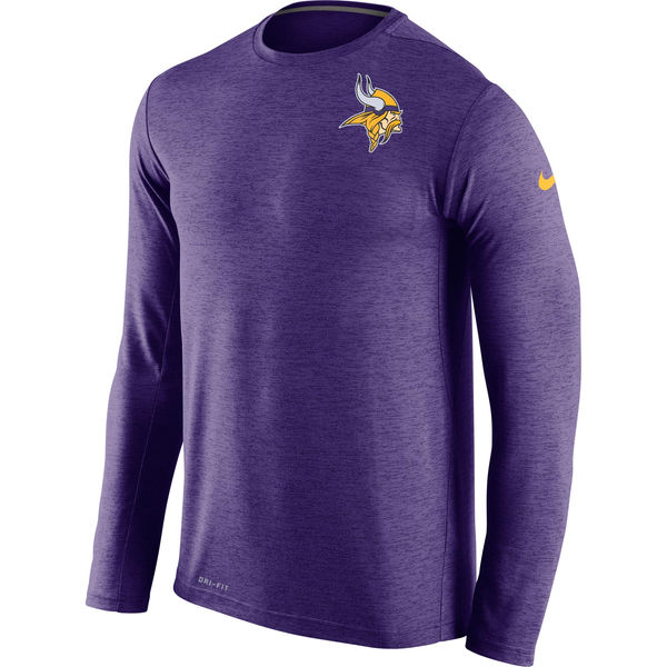 Minnesota Vikings Purple Dri-Fit Touch Long Sleeve Performance T-Shirt