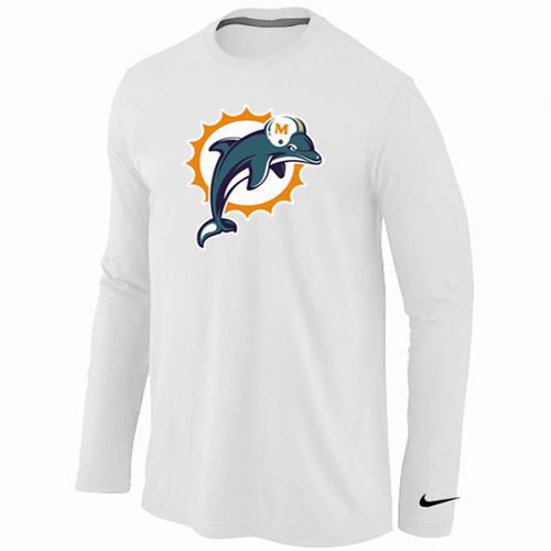 Miami Dolphins Logo Long Sleeve T-Shirt WHITE