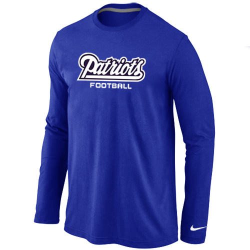 New England Patriots Authentic font Long Sleeve T-Shirt blue