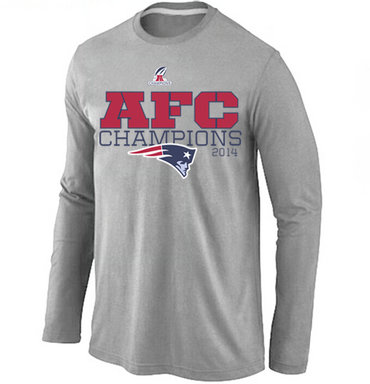Patriots Grey Long Sleeve Men T-Shirts - Click Image to Close