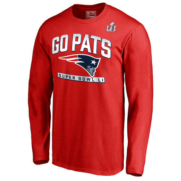 New England Patriots Go Pats Red Long Sleeve T-Shirt