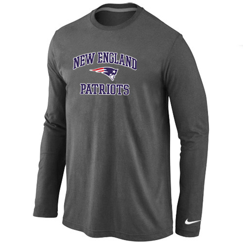New England Patriots Heart D.Grey Long Sleeve T-Shirt