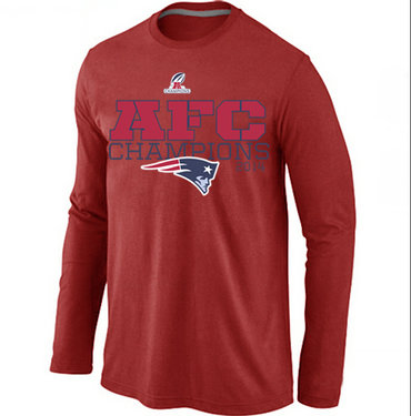 Patriots Red Long Sleeve Men T-Shirts - Click Image to Close