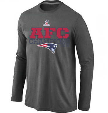 Patriots D.Grey Long Sleeve Men T-Shirts - Click Image to Close