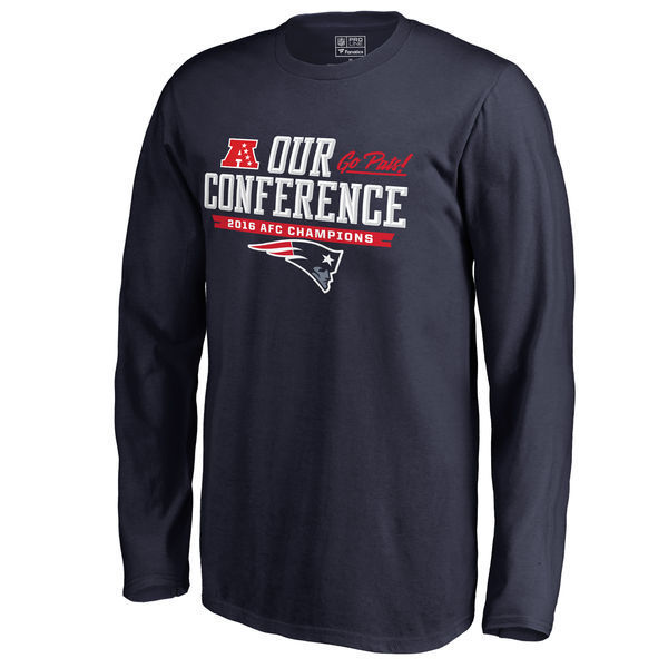 New England Patriots 2016 Our Conference 2016 AFC Champions Navy Long Sleeve T-Shirt - Click Image to Close
