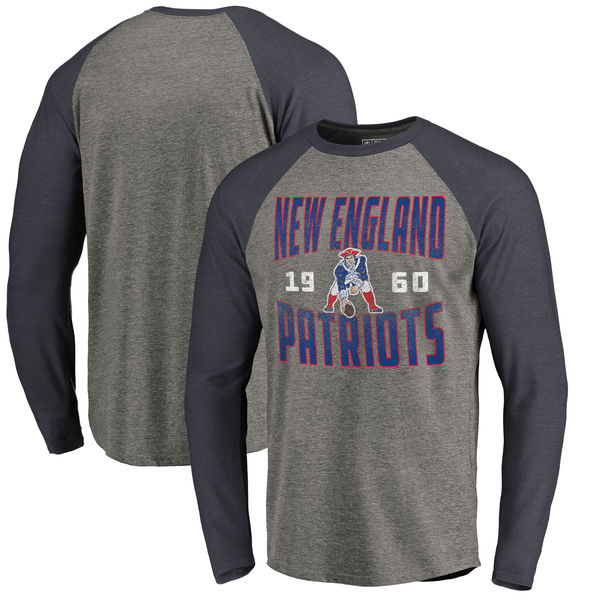New England Patriots NFL Pro Line by Fanatics Branded Timeless Collection Antique Stack Long Sleeve