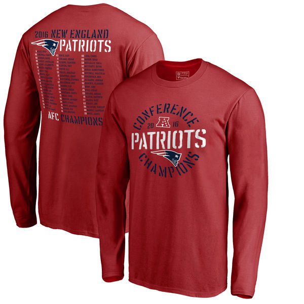 New England Patriots 2016 Conference Champions Red Long Sleeve T-Shirt