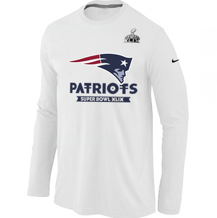New England Patriots 2015 Super Bowl XLIX Long Sleeve White T-Shirts