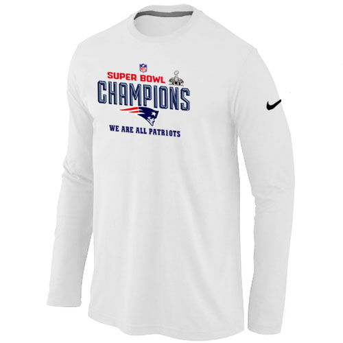 New England Patriots Majestic White Super Bowl XLIX Long Sleeve T-Shirts