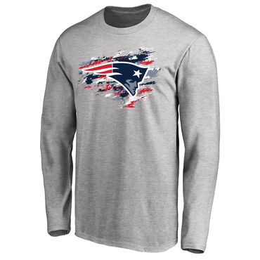 New England Patriots NFL Pro Line Ash True Colors Long Sleeve T-Shirt