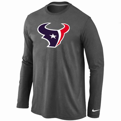 Houston Texans Logo Long Sleeve T-Shirt D.Grey