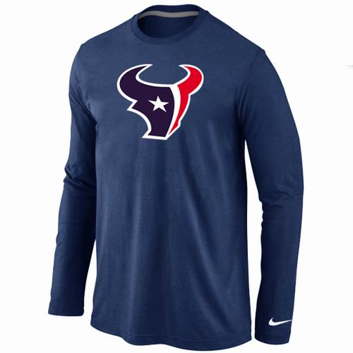 Houston Texans Logo Long Sleeve T-Shirt D.Blue