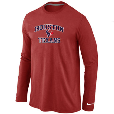 Houston Texans Heart & Soul Long Sleeve T-Shirt RED - Click Image to Close