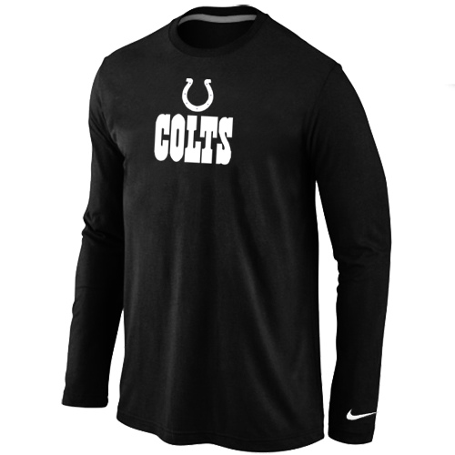 Indianapolis Colts Authentic Logo Long Sleeve T-Shirt Black - Click Image to Close