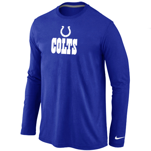 Indianapolis Colts Authentic Logo Long Sleeve T-Shirt Blue - Click Image to Close