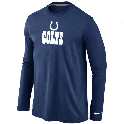 Indianapolis Colts Authentic Logo Long Sleeve T-Shirt D.Blue - Click Image to Close