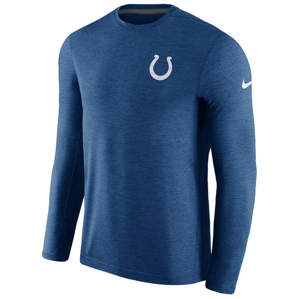 Indianapolis Colts Royal Coaches Long Sleeve Performance T-Shirt