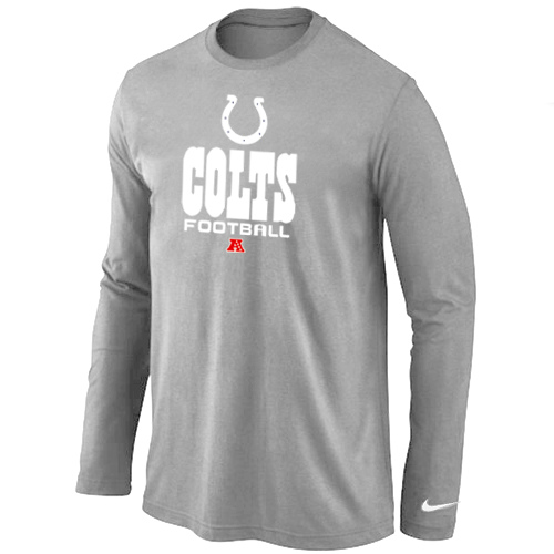 Indianapolis Colts Critical Victory Long Sleeve T-Shirt Grey - Click Image to Close