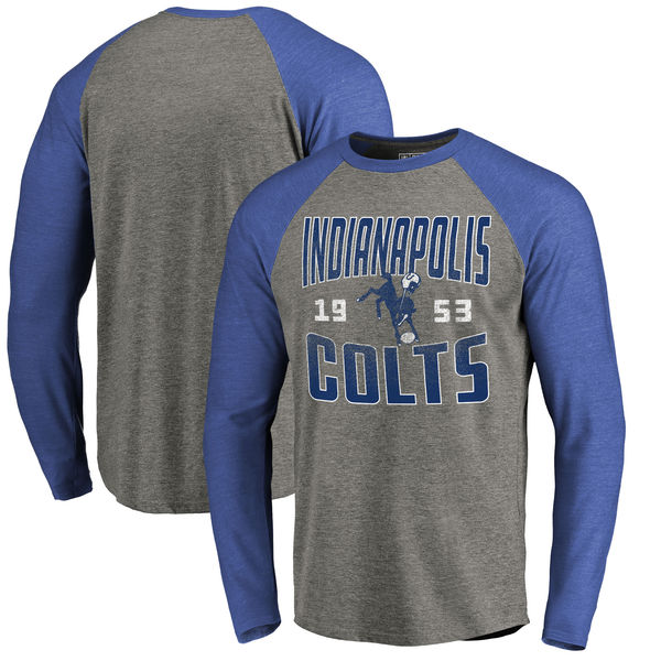 Indianapolis Colts NFL Pro Line by Fanatics Branded Timeless Collection Antique Stack Long Sleeve Tr