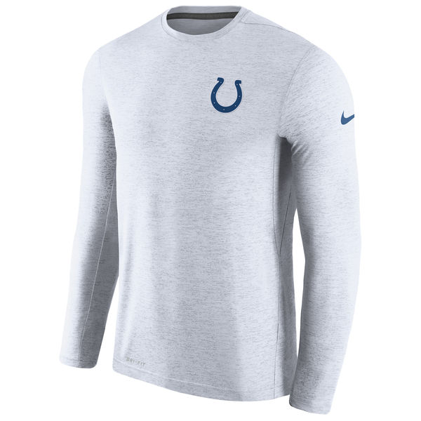 Indianapolis Colts White Coaches Long Sleeve Performance T-Shirt