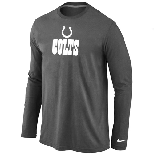 Indianapolis Colts Authentic Logo Long Sleeve T-Shirt D.Grey - Click Image to Close