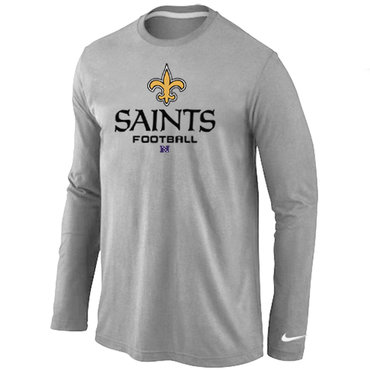 New Orleans Saints Critical Victory Long Sleeve T-Shirt Grey