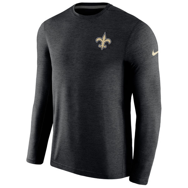 New Orleans Saints Black Coaches Long Sleeve Performance T-Shirt