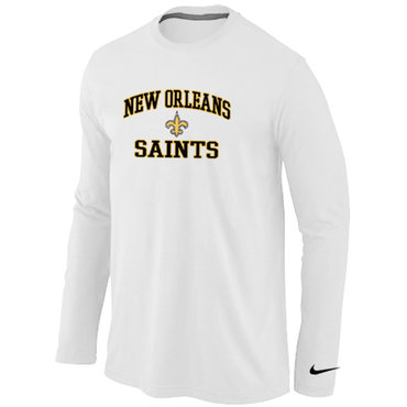 New Orleans Saints Heart & Soul Long Sleeve T-Shirt White