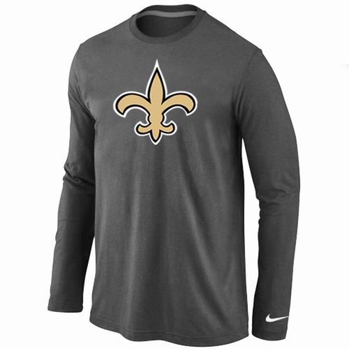 New Orleans Saints Logo Long Sleeve T-Shirt D.grey