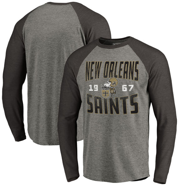 New Orleans Saints NFL Pro Line by Fanatics Branded Timeless Collection Antique Stack Long Sleeve Tr