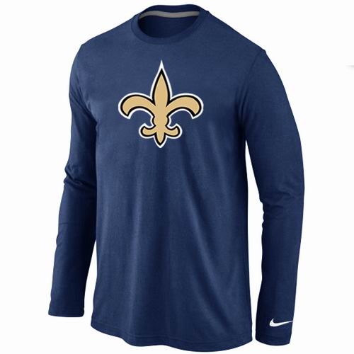 New Orleans Saints Logo Long Sleeve T-Shirt D.Blue