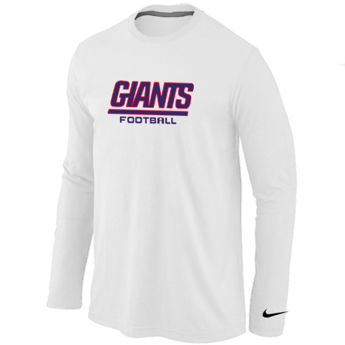 New York Giants Authentic font Long Sleeve T-Shirt White