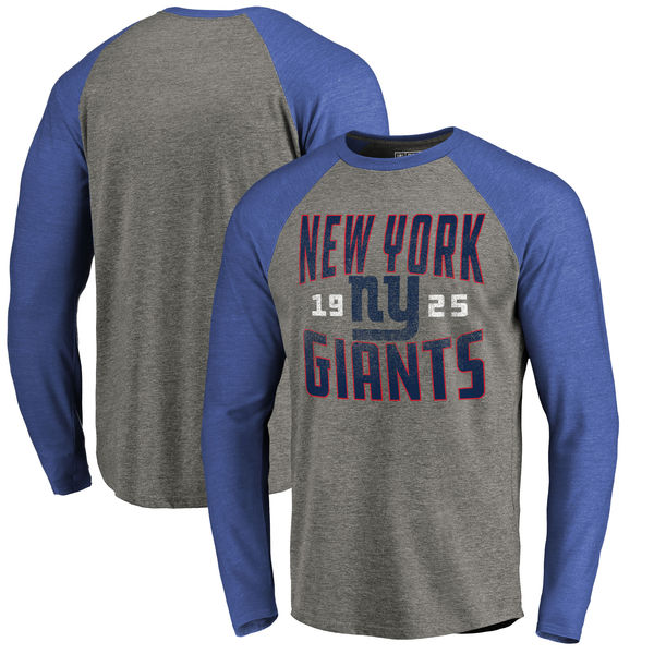 New York Giants NFL Pro Line by Fanatics Branded Timeless Collection Antique Stack Long Sleeve Tri-B
