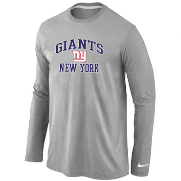 New York Giants Heart & Soul Long Sleeve T-Shirt Grey