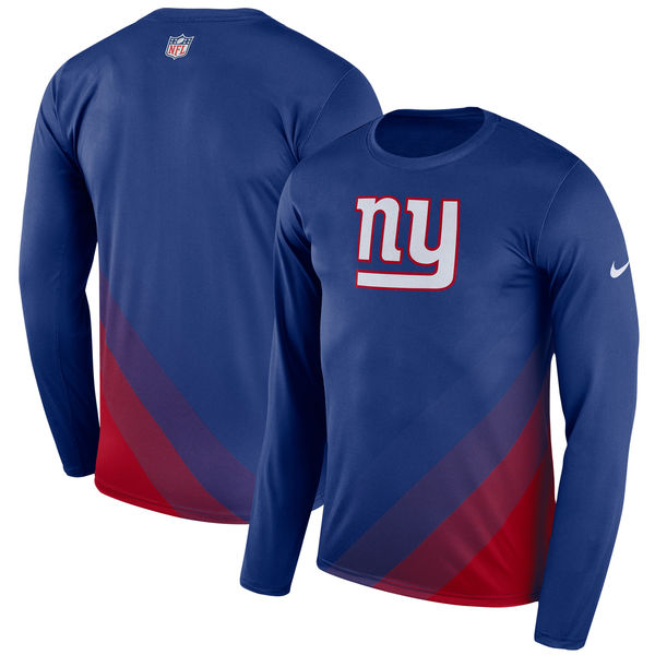 New York Giants Royal Sideline Legend Prism Performance Long Sleeve T-Shirt