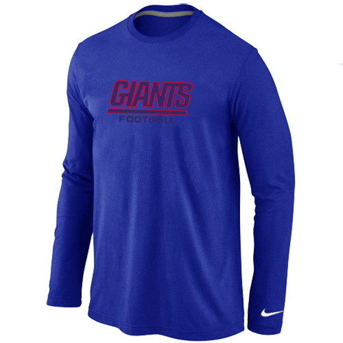 New York Giants Authentic font Long Sleeve T-Shirt blue