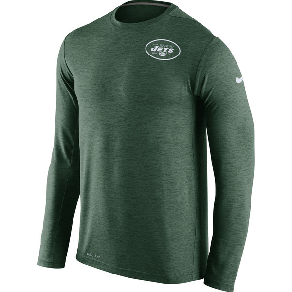New York Jets Green Dri-Fit Touch Long Sleeve Performance T-Shirt - Click Image to Close