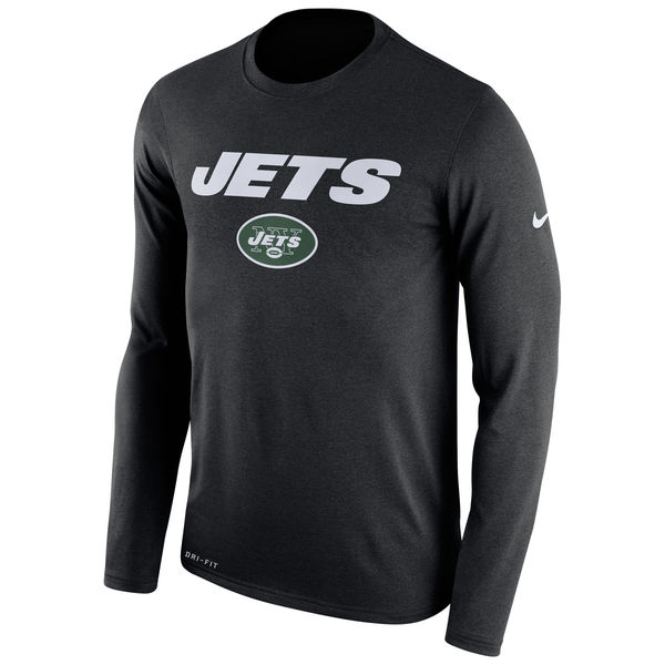 New York Jets Legend Essential Lock Up Performance Long Sleeve T-Shirt Black