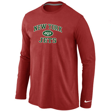 New York Jets Heart & Soul Long Sleeve T-Shirt RED - Click Image to Close