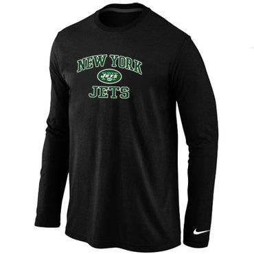New York Jets Heart & Soul Long Sleeve T-Shirt Black - Click Image to Close